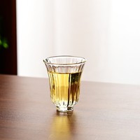Vente en gros de tasses à thé en forme de fleur de 50 ml, 1,7 oz, base rose transparente, verre borosilicate de haute qualité, pour la maison et les restaurants