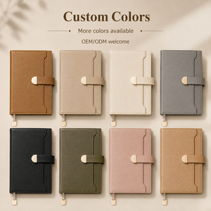 Carnet A5 personnalisé en cuir PU doux au toucher avec fermeture magnétique et pochette pour cartes, idéal pour l'écriture professionnelle - Product Image 4