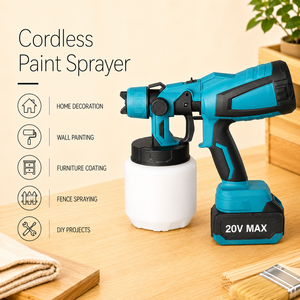 <span class=keywords><strong>Pistolet</strong></span> de peinture HVLP sans fil professionnel 20V MAX, grande capacité 800 ml, pour bois, meubles, décoration murale, fabrication OEM, fourniture OEM - Product Image 2