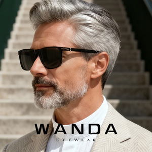 Gafas de sol rectangulares Wanda UV400 con montura completa, protección solar a la moda para hombre s31239 - Product Image 1