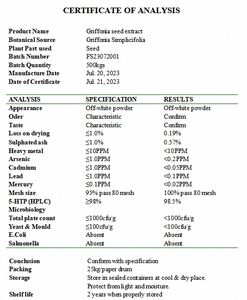 خلاصة جريفونيا سيمبليسيفوليا 5-هتب جريفونيا سيمبليسيفوليا الطبيعية 5-هتب - Product Image 4