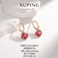 Boucles d'oreilles pendantes Xuping en alliage plaqué or 18 carats avec cristaux synthétiques CZ, bijoux de mode pour femmes