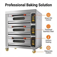 Four à Cuisson Électrique Commercial Chinois pour Restaurants et Hôtels - 3 Niveaux avec Roues à Frein, Acier Inoxydable, Protection Contre la Surchauffe