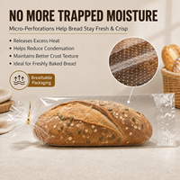 Sacs à baguettes en plastique certifiés FDA BRC, sacs à pain micro-perforés BOPP