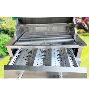 Commercial 304 Stainless Steel LPG Propane Charcoal Smoker <strong>Dual</strong> <strong>Fuel</strong> Built in <strong>BBQ</strong> Grill for Outdoor Kitchen - Product Image 4