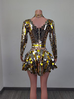 Paillettes cristal étincelant moulantes body une ligne jupes 2 pièces tenue de Festival ensembles femmes spectacle danse porter robe de boîte de nuit