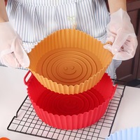 Smile Face Doublure de friteuse à air en silicone Plateau de cuisson Pot en silicone Doublures de panier de friteuse Pot réutilisable Plateau de cuisson Four