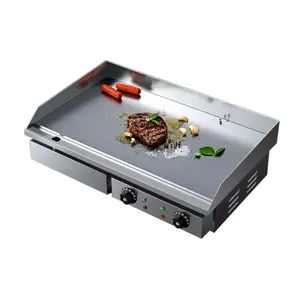 Iron Plate Squid Frying Steak Machine Iron Plate Burning Equipment Commercial Electric Flat Griddle Table Top Gas Griddle