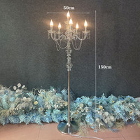 Centre de table de mariage très vendu, candélabre haut de gamme en acrylique avec source de lumière LED pour la décoration de table