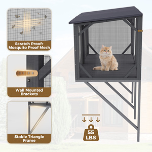 [Stock Disponible en EE. UU.] Catio Simple <span class=keywords><strong>para</strong></span> <span class=keywords><strong>Gatos</strong></span> con Red Antimosquitos y Ventana, Ideal <span class=keywords><strong>para</strong></span> Tomar el Sol y Dormir al Aire Libre - Product Image 3