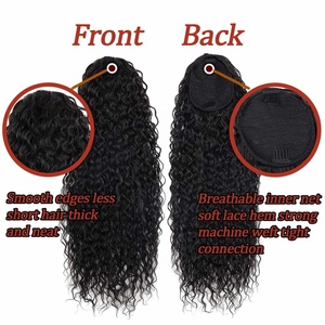 Cola de Caballo Rizada Kinky Pre-Adherida de Cabello Humano Indio Virgen Remy 100% de Alta Calidad 60g de Largo y Alta Calidad para Venta al por Mayor Amygirl - Product Image 3