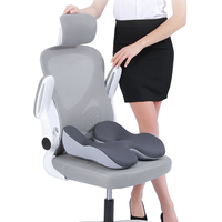 Bewalker Coussin de siège en mousse à mémoire de forme à soutien élevé pour soulager la douleur de la hanche Oreillers lombaires pour les employés de bureau sédentaires