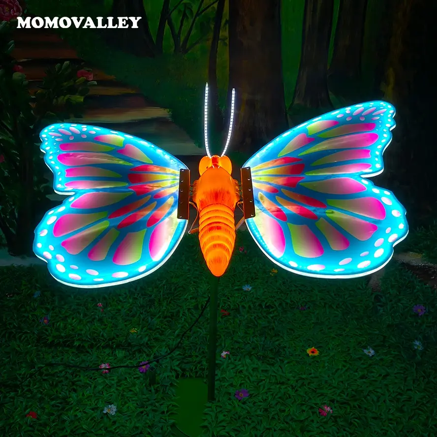 Momovalley asequible 100cm grande iluminado 3D LED mariposa motivo luces al aire libre jardín Navidad iluminación decorativa