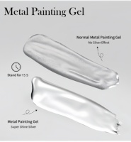 Argent Doré Super Flash Or Miroir Métallique Chrome Nail Art Gel Polish 5g Eau Base Style Français LED Lampe Source Aimant