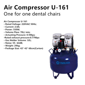 U-161 pour 1 chaise dentaire compresseur d'air sans huile débit volumique 70L/ min support de gaz 32L à faible bruit pour les unités de dentiste - Product Image 3