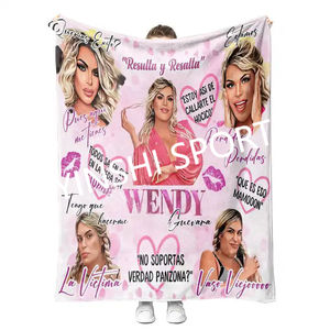 YINSHI precio más bajo personalizado <span class=keywords><strong>Karol</strong></span> <span class=keywords><strong>G</strong></span> & Selena personaje de impresión poliéster sublimación polar PANA felpa manta de viaje - Product Image 5
