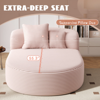Kostenloser Versand in die USA Chaiselongue Sofa Knochenloses Couch-Sofa Schlafsofa Kompressionssofa mit Zwei Kissen für Wohnzimmer Schlafzimmer