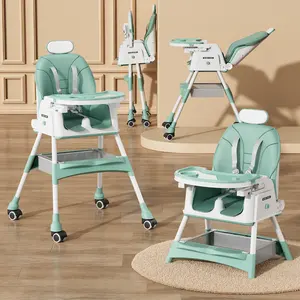 Silla de crecimiento de comedor para niños 3 en 1 multifunción, productos para comer, asiento elevador ajustable, silla alta de alimentación para bebés de PVC