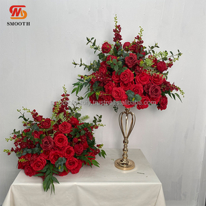 Decoración para Fiestas de Cumpleaños LEDA, Bola de Flores de Seda Artificial Hecha a Mano con Rosas Rojas y Hierba Verde para Bodas - Product Image 4