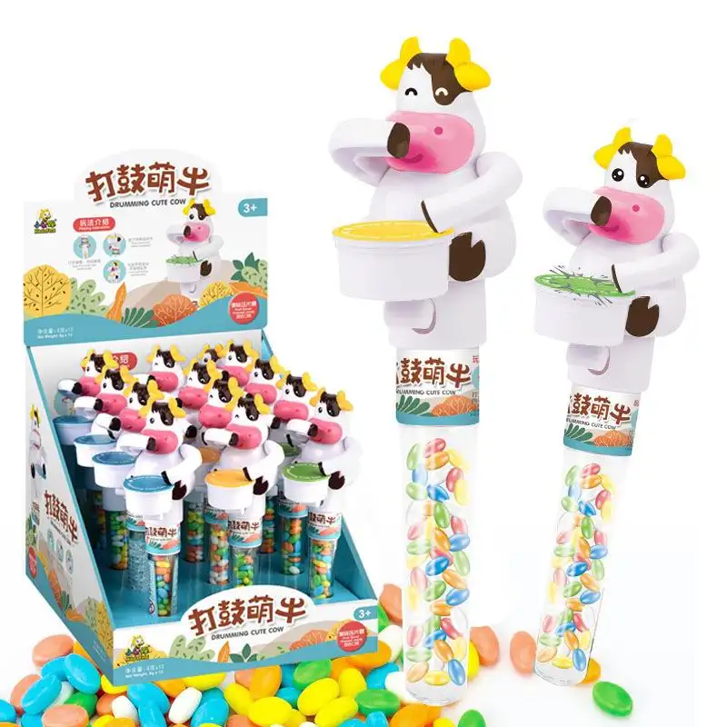 Süßes Spiel Trommel geizige Kuh Tamburin Süßigkeiten-Spielzeug mit Süßigkeiten für Lebensmittelgeschäft Spielzeuggeschäft Schlussverkauf
