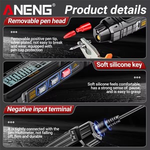 เครื่องวัดโวลต์มิเตอร์ ANENG A3005 พร้อมฟังก์ชั่นตรวจจับสายไฟฟ้าแรงสูงและสายศูนย์ พร้อมเสียงเตือน  ทดสอบโอห์ม  มัลติมิเตอร์ดิจิตอลระดับมืออาชีพ - Product Image 2