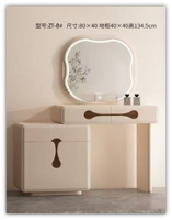 Coiffeuse artistique avec miroir LED irrégulier et armoire latérale amovible, table de maquillage moderne pour chambre à coucher, vente en gros