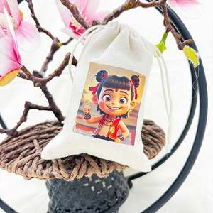 Wholesale 2025 New Customized Logo 13*18cm Cotton <b>Muslin</b> Jewelry Drawstring Pouch <b>Bag</b> with Security Feature Multi-color Options - Product Image 6