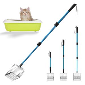 Metal Cat Litter Scoop - 32 Inch Long Handle Stainless Steel Litter Box Scooper