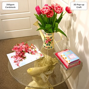 Handmade 3D Pop Up Cherry Blossom Greeting Card <b>Paper</b> Craft Floral Bird Gift Card Custom Design Holiday Decor - Product Image 2