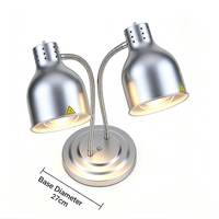 Lampe chauffante infrarouge de luxe pour buffet, lampe chauffante à infrarouge pour la restauration hôtelière, lampe chauffante à infrarouge à haute efficacité pour aliments, lampe chauffante de table en métal à chaleur réglable