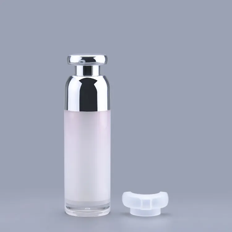 Atacado personalizado rosa airless creme garrafa, plástico 30ml airless bomba garrafa