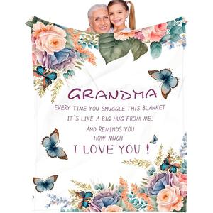 White Leaf Grandpa Text Flannel <b>Blanket</b> Throw <b>Blanket</b> Nap <b>Blanket</b> Machine Washable Fade Resistant for Winter Warmth Custom Print - Product Image 4