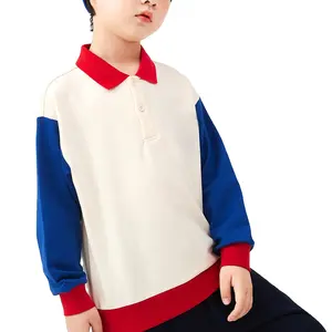 Commerci all'ingrosso Baju Anak Cartoon Casual Style Custom Designer Logo tute per bambini maglietta Polo da Golf a maniche lunghe per bambini ragazzi