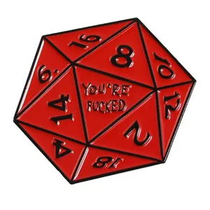 Custom Dragons Dice Game Cartoon spilla spille smaltate Badge zaino in Denim adornano dare pin Dungeons e Dragons personalizzati