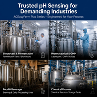 Électrode pH biopharmaceutique stérilisable à la vapeur pour la surveillance des procédés de fermentation en bioréacteur GMP, personnalisable OEM ODM