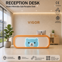 Comptoir de réception personnalisé en bois écologique pour la maternelle, le spa pour bébés et la formation, avec comptoir à thème de dessin animé pour mobilier enfant