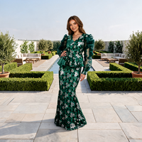 Robes de Soirée Africaines 2026 à Faible MOQ pour Femmes, Robes à Paillettes et Strass pour Fêtes, Robe de Banquet Col en V