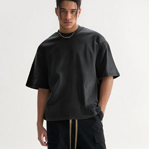 Vente en gros chaude Polyester Coton O Cou Poids lourd 260gsm Fit T-shirts Hommes Cropped Oversize T-shirt à manches courtes - Product Image 1