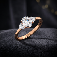 Anillo de Compromiso con Diamante Ovalado Trillium de 1 Ct, Cultivado en Laboratorio, Certificado por IGI, E VVS, Chapado en Oro Rosa de 18k, Oro Marcado, Romántico para Mujer