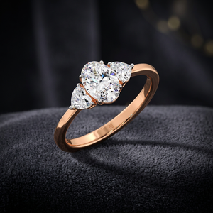 Anillo de Compromiso con Diamante Ovalado Certificado de 1 Ct, Cultivado en Laboratorio, Trillium, E VVS, Oro de 18k, Estilo Romántico para Mujer - Product Image 3