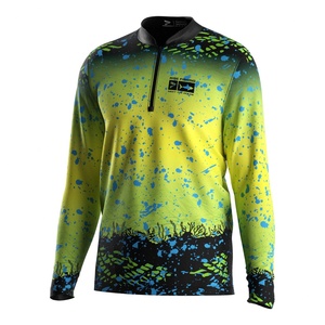 เสื้อตกปลาผู้ชาย แขนยาว คอซิป ¼ ซิป ระบายเหงื่อ แห้งเร็ว เสื้อออกกำลังกาย - Product Image 1