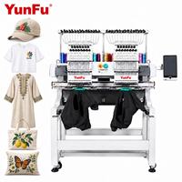 Machine à broder informatisée multifonctionnelle à 2 têtes et 15 aiguilles pour casquettes et t-shirts, machine à broder automatique pour usine, Europe, Afrique