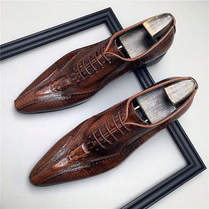 Autumn Round <b>Toe</b> Lace-Up Genuine Leather Shoes with Polka Dot Pattern Anti-Slip Lightweight for Business Formal Wear Men - Product Image 2