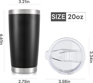 Custom Logo 20oz Powder Coated Regular Stainless Steel Tumbler <b>Double</b> <b>Wall</b> Coffee 20 Oz Travel Car Mugs Tumblers - Product Image 3