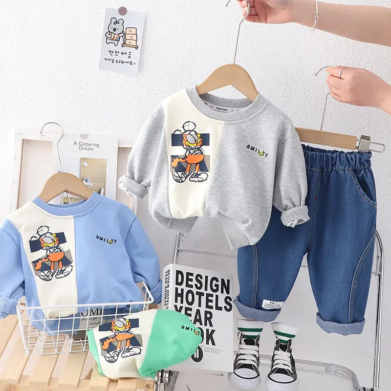 Großhandel Herbst modische Baby kleidung Cartoon Kinder Kleidung Set süße Baumwolle Kleidung für Kinder
