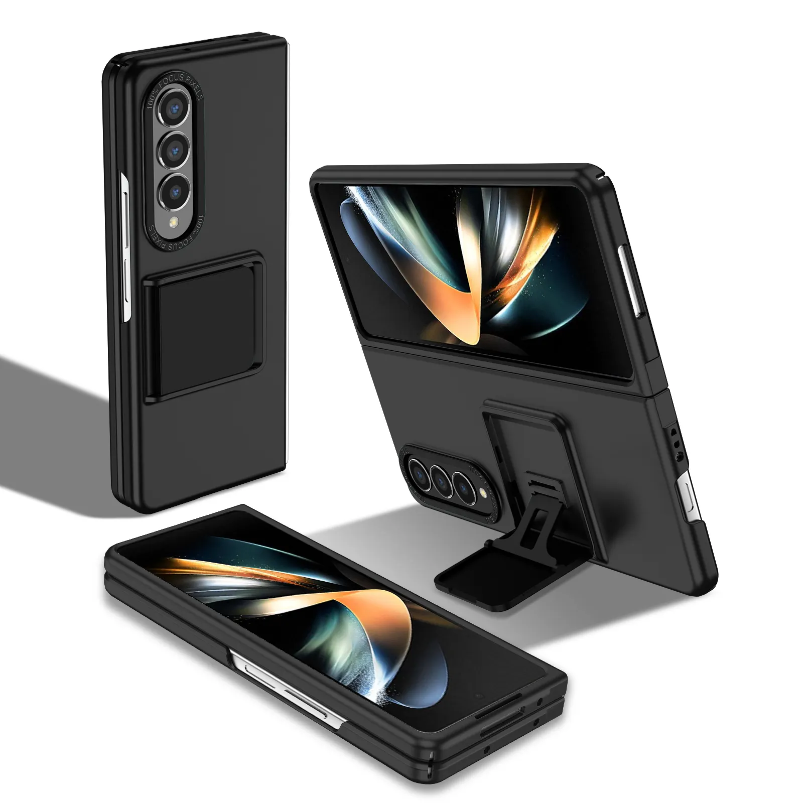 New Armor Mobile Phone Case For Samsung Galaxy Z Fold 5 Z Flip 5 Shockproof Hard PC Folding Cell Phone Cover With Holder