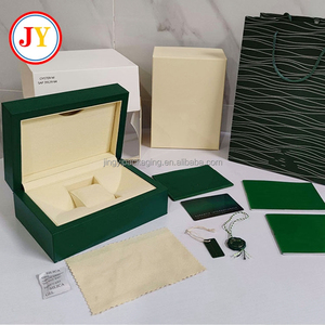 Boîte d'emballage de montre en cuir haut de gamme, étui de luxe OEM, coffret <span class=keywords><strong>cadeau</strong></span> <span class=keywords><strong>original</strong></span> pour homme avec sac fourre-tout vert ondulé - Product Image 5