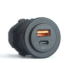 Snelladen Dc 12V 24V Qc3.0 Usb Socket Qc4.0 Type C Usb Oplader Adapter Voor Auto Bus Marine