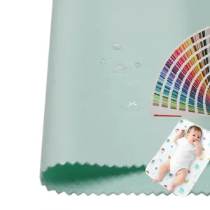 Environmental Protection Safe Waterproof Tpu Composite Soft Organic Cotton Polyester Towel Fabric For Baby Saliva Towel