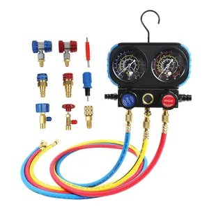 Manomètres CVC, kit de <span class=keywords><strong>recharge</strong></span> de climatisation automobile, ensemble de manomètres à 3 voies pour R22/R32//<span class=keywords><strong>R410a</strong></span>/R134a, outils et équipements de climatisation - Product Image 1